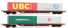 45010 ACME Set of 2 Container transport cars type Sggnss loaded with containers